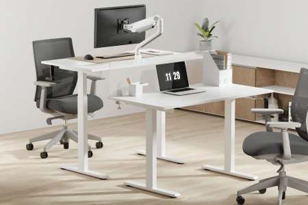 Подстолье Cactus CS-MDF-WT белый черный каркас белый 133x118x60см