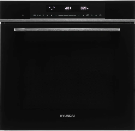Духовой шкаф Электрический Hyundai HMEO 6780 DX черное стекло/серебристый