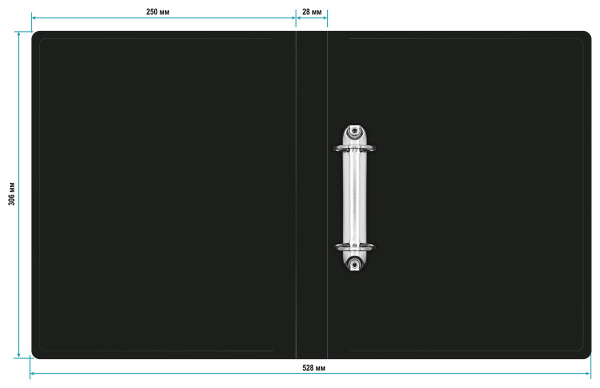 Папка на 2-х кольцах Buro -ECB0420/2RBLACK A4 пластик 0.5мм черный