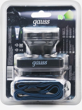 Фонарь налобный Gauss GFL401 черный 5Вт лам.:светодиод. (GF401)