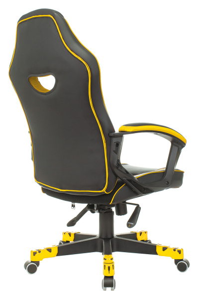 Кресло игровое Zombie GAME 16 черный/желтый текстиль/эко.кожа крестов. пластик