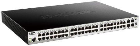 Коммутатор D-Link DGS-1510-52XMP/A1A 48G 4SFP+ 48PoE 370W управляемый