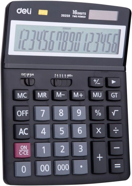 Калькулятор настольный Deli E39259 черный 16-разр.