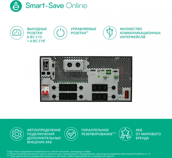 Источник бесперебойного питания Systeme Electriс SRT SRTSE5KRTXLIEC-NC 5000Вт 5000ВА черный