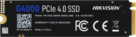 Накопитель SSD Hikvision PCIe 4.0 x4 2TB HS-SSD-G4000/2048G G4000 M.2 2280