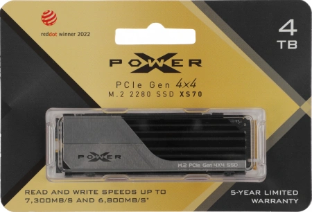 Накопитель SSD Silicon Power PCIe 4.0 x4 4TB SP04KGBP44XS7005 XS70 M.2 2280