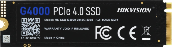 Накопитель SSD Hikvision PCIe 4.0 x4 2TB HS-SSD-G4000/2048G G4000 M.2 2280