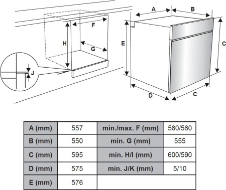 Духовой шкаф Электрический Weissgauff EOV 661 PDX нержавеющая сталь