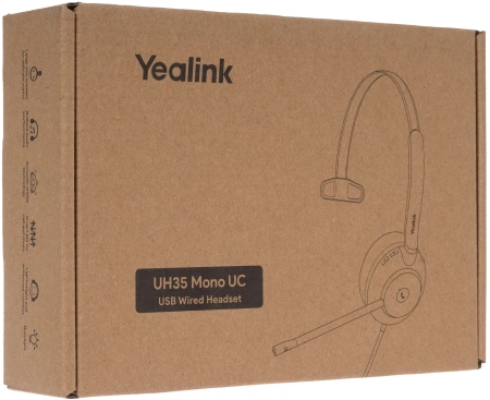 Гарнитура проводная Yealink UH35 Mono UC черный