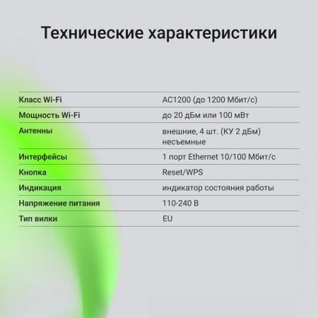 Повторитель беспроводного сигнала Digma D-WR400 AC1200 10/100BASE-TX/Wi-Fi белый