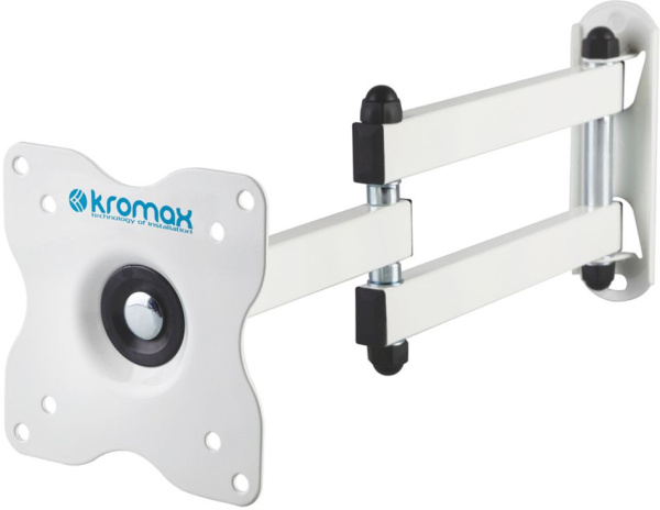 Кронштейн для телевизора Kromax DIX-15W белый 15"-28" макс.30кг настенный поворот и наклон