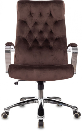 Кресло руководителя Бюрократ T-9928SL Fabric коричневый Italia 6 крестов. металл хром