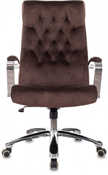 Кресло руководителя Бюрократ T-9928SL Fabric коричневый Italia 6 крестов. металл хром