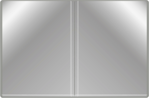 Папка с 20 прозр.вклад. Бюрократ -BPV20GREY A4 пластик 0.6мм торц.карм с бум. встав серый