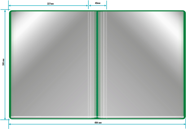 Папка с 80 прозр.вклад. Бюрократ -BPV80GRN A4 пластик 0.8мм торц.карм с бум. встав зеленый