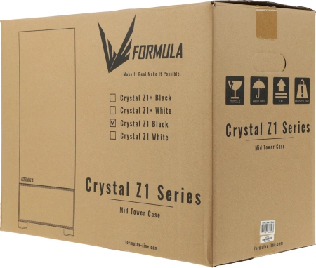 Корпус Formula Crystal Z1 черный без БП ATX 3x120mm 2xUSB2.0 1xUSB3.0 audio bott PSU
