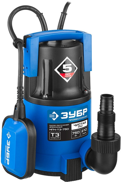 Насос дренажный Зубр НПЧ-Т3-750 750Вт 12600л/час