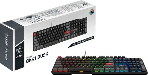 Клавиатура MSI VIGOR GK41 DUSK LR RU механическая черный/серый USB Multimedia for gamer LED (S11-04R