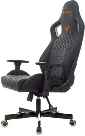Кресло игровое Knight Outrider черный ромбик эко.кожа с подголов. крестов. металл