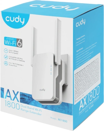 Точка доступа Cudy RE1800 AX1800 10/100/1000BASE-TX/Wi-Fi белый