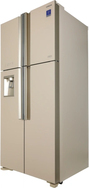 Холодильник Hitachi R-W660PUC7 GBE 2-хкамерн. бежевый стекло инвертер