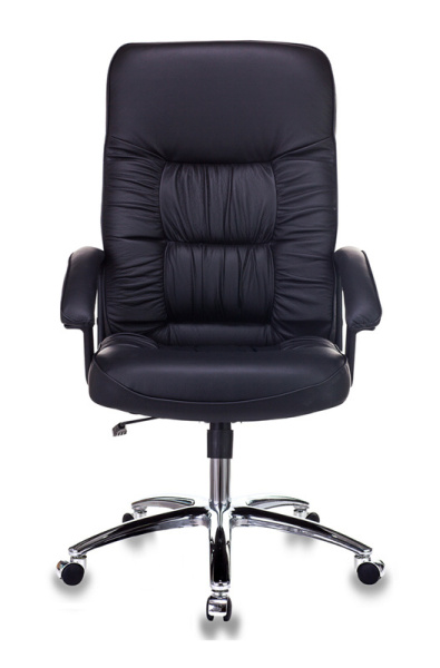 Кресло руководителя Бюрократ T-9908AXSN-AB черный кожа крестов. металл хром