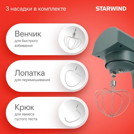 Миксер планетарный Starwind SPM2151 1500Вт графит