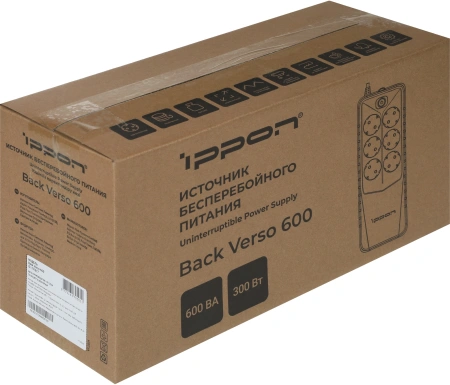 Источник бесперебойного питания Ippon Back Verso 600 300Вт 600ВА черный