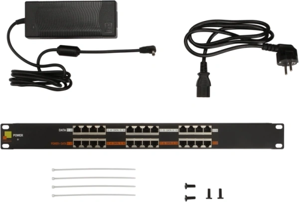 Патч-панель Lanmaster LAN-PP12-POE/A1 19" 1U 12xRJ45 кат.5E UTP