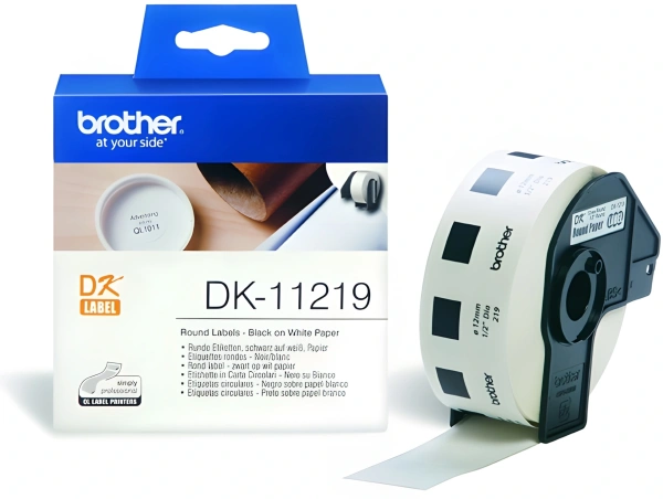 Картридж ленточный Brother DK11219 черный на белом 12 для Brother QL-5X0, QL-7X00, QL-8X0, QL-10X0, QL-1X10