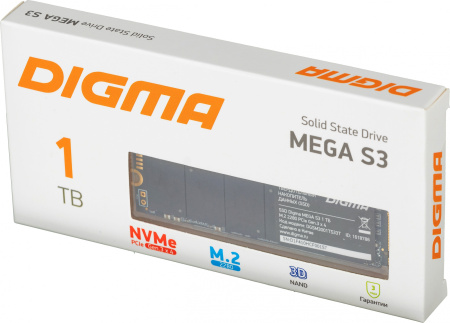 Накопитель SSD Digma PCI-E 3.0 x4 1Tb DGSM3001TS33T Mega S3 M.2 2280
