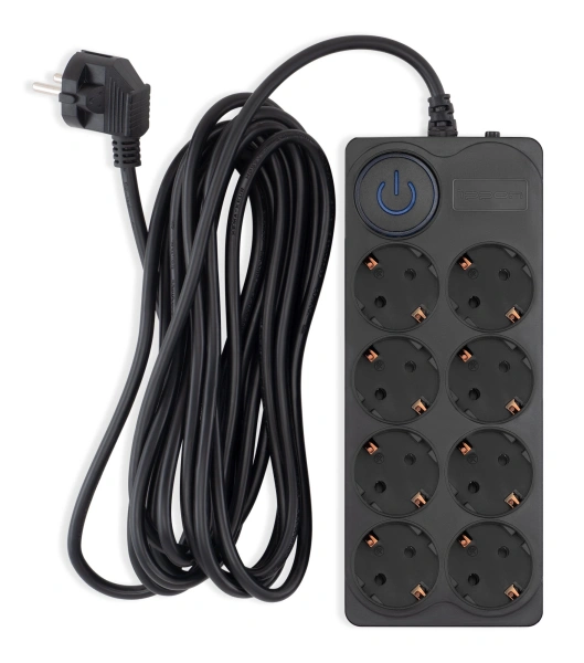 Сетевой фильтр Ippon BK-8-EU-5-10-B 5м (8 розеток) черный (коробка)