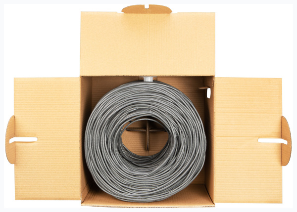 Кабель сетевой Buro UTP 4 пары cat5E solid 0.42мм Cu 305м серый