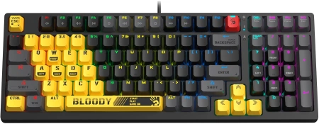 Клавиатура A4Tech Bloody S98 Sports Lime BLMS Plus механическая желтый/серый USB for gamer LED (S98