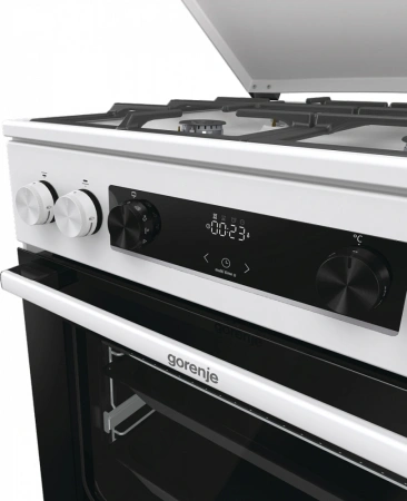 Плита Комбинированная Gorenje GKS6C71WF белый (металлическая крышка) реш.чугун