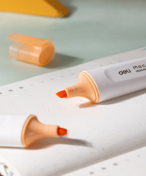 Набор текстовыделителей Deli ES621SORANGE-P Macaron скошенный пиш. наконечник 1-5мм оранжевый (10шт.