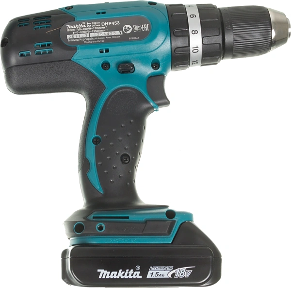 Дрель-шуруповерт Makita DHP453SYE аккум. патрон:быстрозажимной (кейс в комплекте)