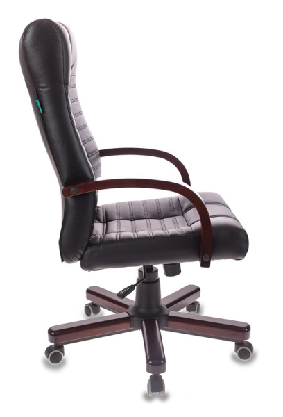 Кресло руководителя Бюрократ KB-10WALNUT черный эко.кожа крестов. металл/дерево