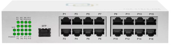 Коммутатор SNR SNR-S1916-1GS (L2) 16x100Мбит/с 1SFP неуправляемый