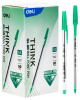 Ручка шариков. Deli Think EQ4-GN d=1мм зел. черн.