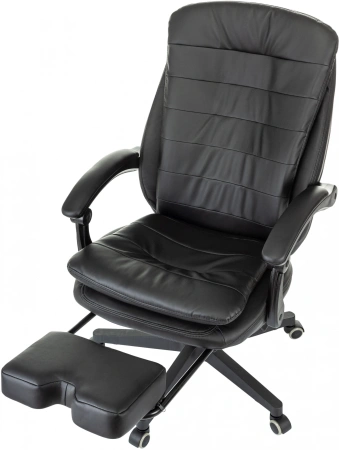 Кресло руководителя Бюрократ T-9950MSG-F черный эко.кожа крестов. пластик подст.для ног