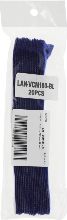 Хомут-липучка Lanmaster LAN-VCM180-BL 180x12мм (упак:20шт) нейлон/полиэтилен внутри помещений синий