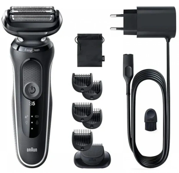 Бритва сетчатая Braun Series 5 51-W1500S реж.эл.:3 питан.:аккум. черный/белый