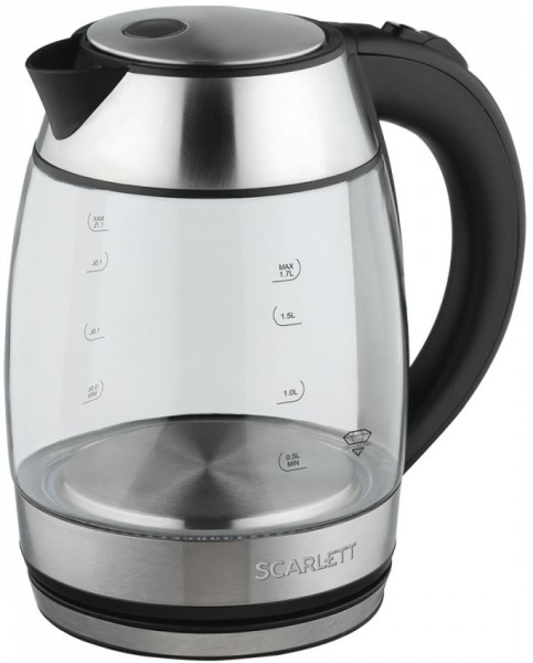 Чайник электрический Scarlett SC-EK27G94 1.7л. 2200Вт нержавеющая сталь (корпус: стекло)