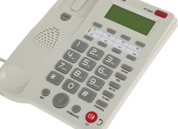 Телефон проводной Ritmix RT-550 белый/серый