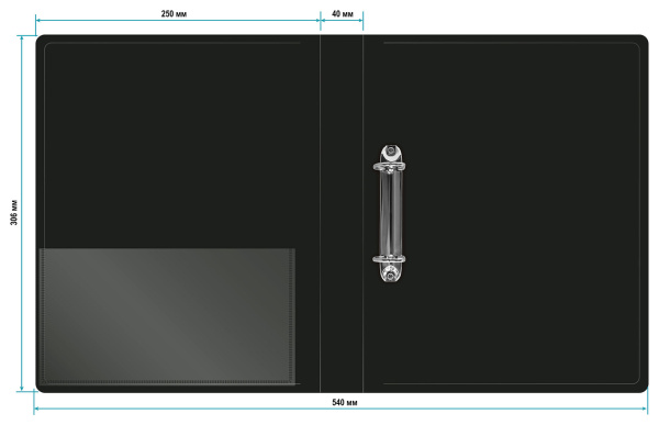 Папка на 2-х кольцах Silwerhof Perlen 271957-77 A4 1мм кор.38мм внутр. с вставкой серебристый металлик