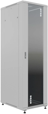Шкаф серверный NTSS Премиум (NTSS-R42U8080GS) напольный 42U 800x800мм пер.дв.стекл металл 900кг серый 710мм 144кг 1987мм IP20 сталь