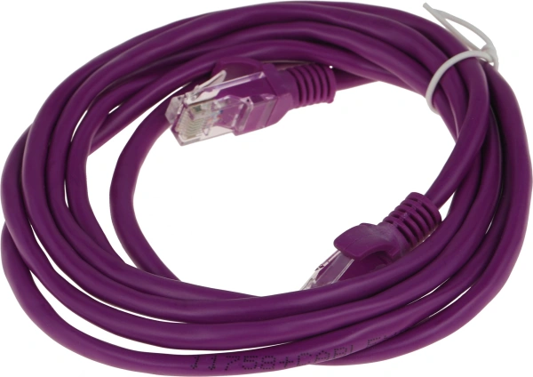 Патч-корд PP12-2M/V 1000G UTP 4 пары cat5E CCA molded 2м фиолетовый RJ-45 (m)-RJ-45 (m)