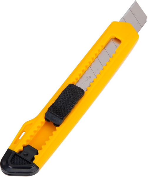 Нож канцелярский Deli E2001 шир.лез.18мм сталь ассорти пакет с европод.