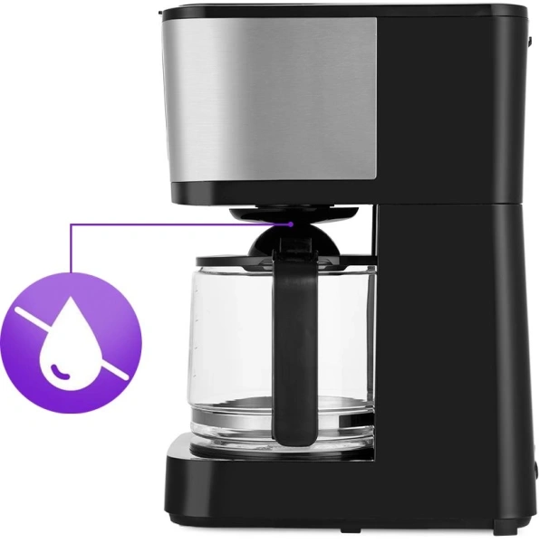 Кофеварка капельная Kitfort КТ-7217 900Вт черный/нержавеющая сталь